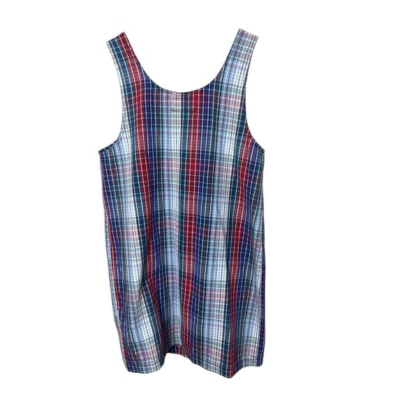 Vintage‎ No Excuses 90s Y2K Jumper Dress Size L Red Blue Plaid - Picture 6 of 6